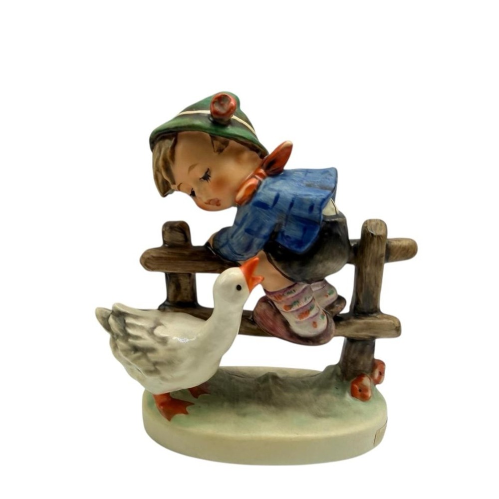 Goebel Hummel‎ Figurine 195/I "Barnyard Hero" Boy on Fence West Germany 1948